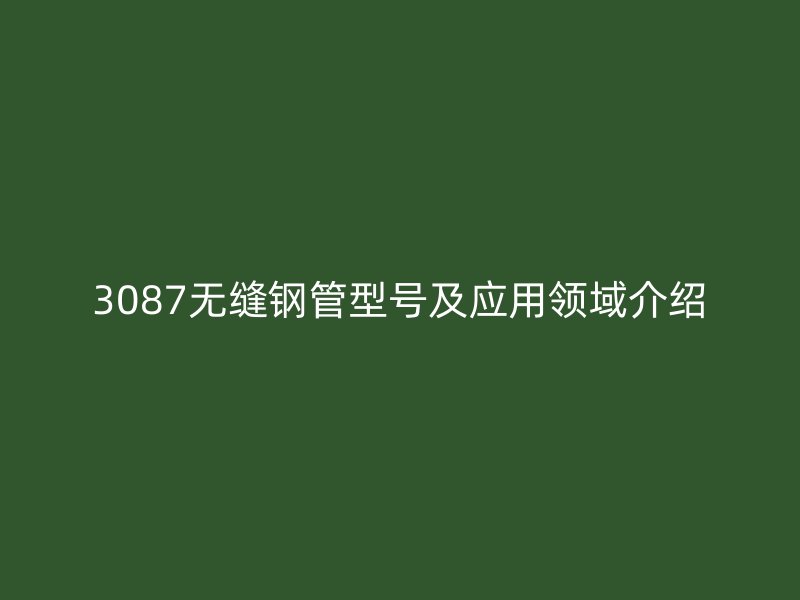 3087無縫鋼管型號及應(yīng)用領(lǐng)域介紹